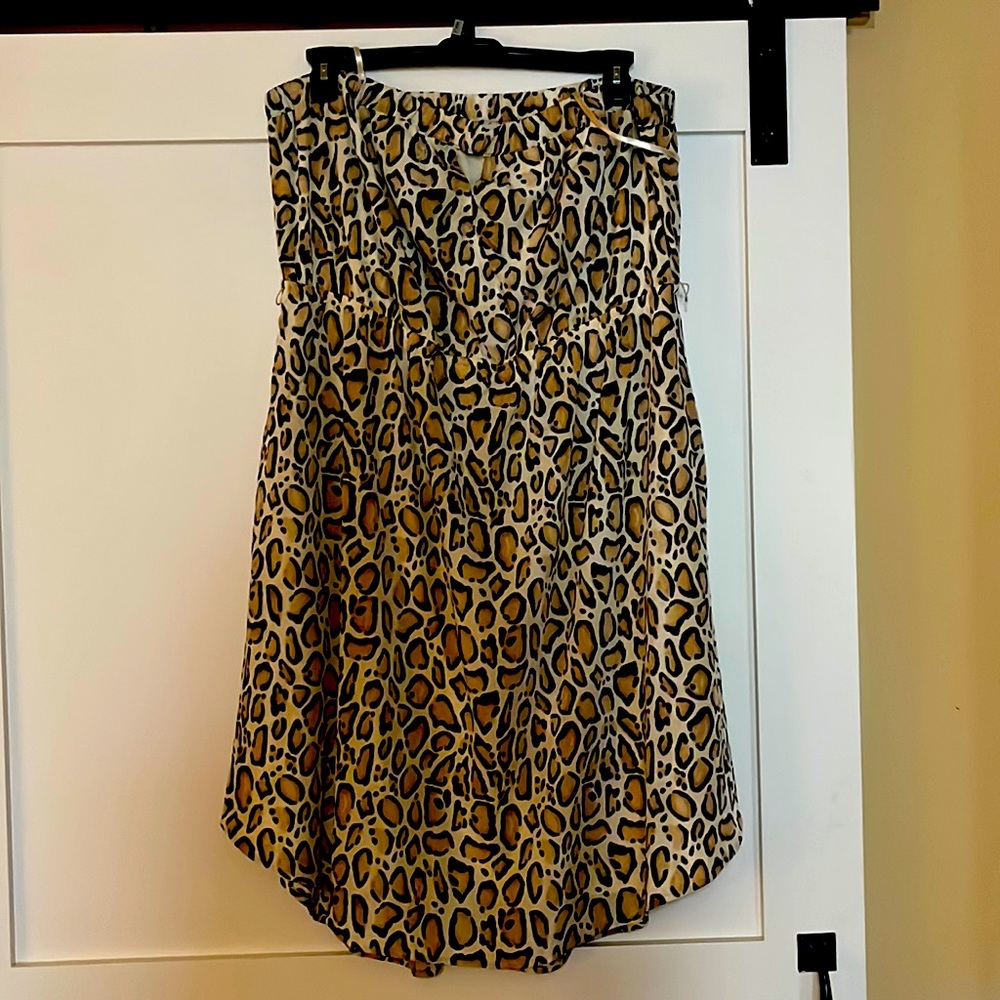 Lane Bryant leopard print strapless dress